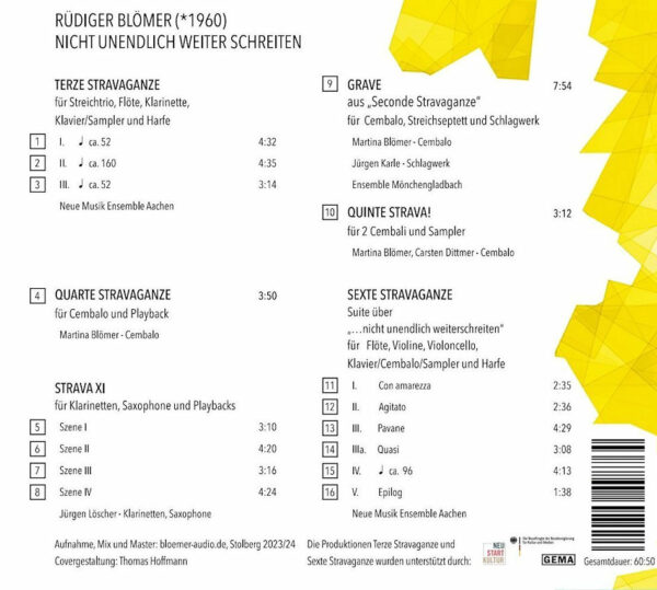 CD Rüdiger Blömer - Nicht unendlich weiter schreiten – Bild 2